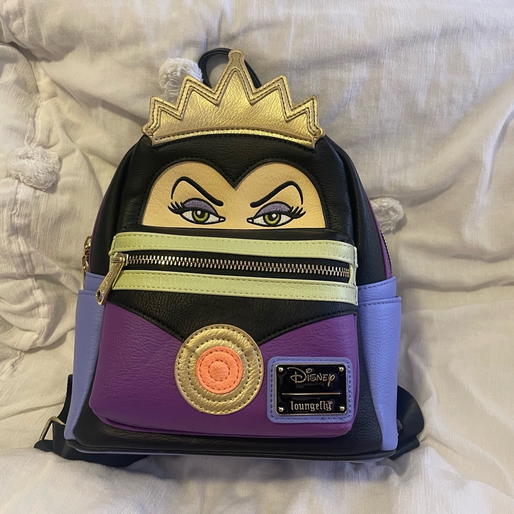 Loungefly Black and Purple Backpack with Evil Queen Design